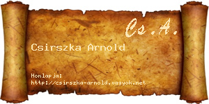 Csirszka Arnold névjegykártya